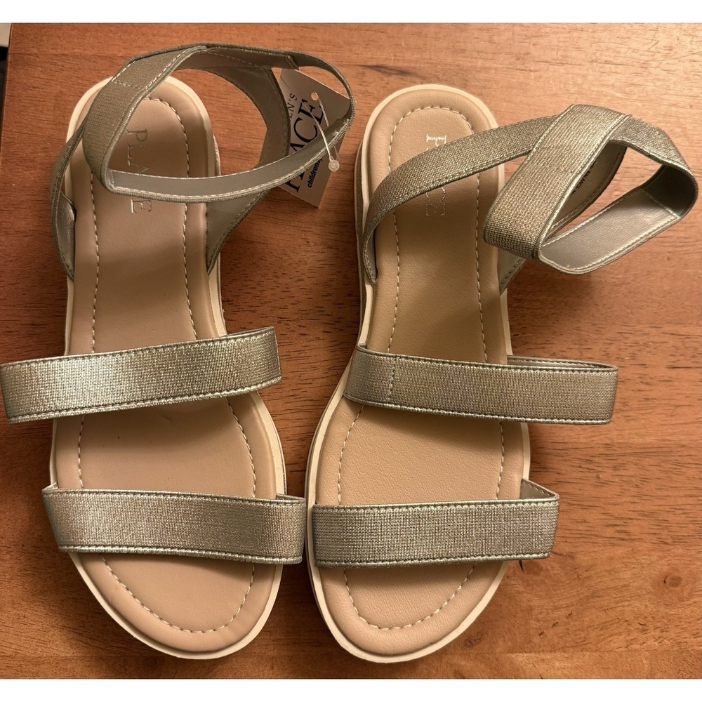 The Children's Place Girls‎ Ankle Strap Sandals Silver Size 3 NWT